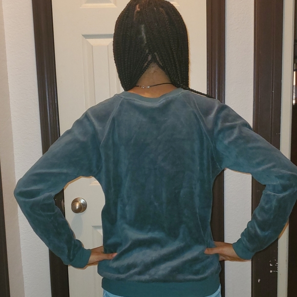 knox rose women’s pullover crewneck velvety sweatshirt-verde Green - Picture 7 of 12